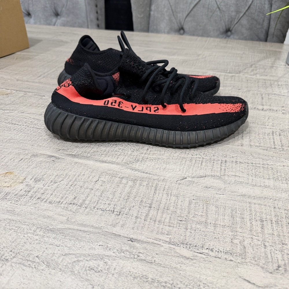Yeezy Boost 350 V2 Black with Red Stripe